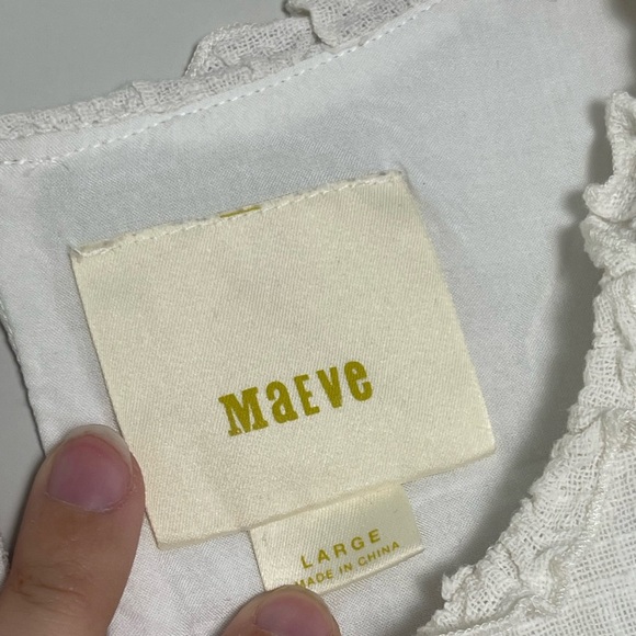 Maeve | Anthropologie | Cascade Tiered Shell Cotton Ruffled Top Artsy Breathable - Picture 6 of 10